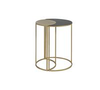 Table d'appoint en métal laqué noir et doré TOSCANE