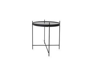 Table d'appoint en métal noir, dessus en verre, structure en fer forgé, pieds fins - Zuiver, Cupid - 43x43x45 cm