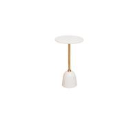 Table d'appoint en métal or et blanc, petite, carrée - Chehoma, Bianca - 30x30x50 cm