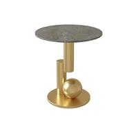 Table D'appoint En Métal Pour Le Salon, D'angle Décorative, Adaptée à La Maison, à La Salle à Manger, Au Salon, Fabriquée à La Main, Table D'appoint De Canapé De Styl Gold on gray 40*55cm/15.7*21.7in