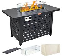 Table d'appoint en pierre de lave, noire, 109 x 56 x 62 cm, avec plateau