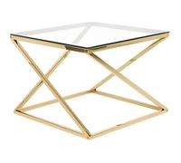 Table d'appoint en verre doré BEVERLY - BELIANI - Design contemporain - 60x35x45cm