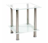 Paris Prix Table d'appoint Sacha Verre trempé 46 cm Blanc