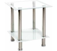 Paris Prix Table d'appoint Sacha Verre trempé 46 cm Blanc