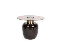 Table d'appoint en verre trempé beige Mohra