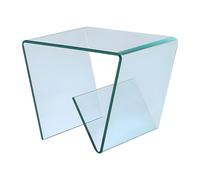 Table d'appoint en verre trempé courbé - Transparent - ZENIA