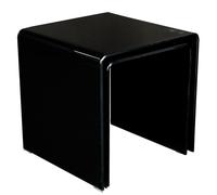 Table d'appoint ensemble de table table de salon moderne verre noir Table basse 2 pièces noir, capacité de charge 15 kg, épaisseur du verre 1 cm, H 39-42 cm, lot de 2