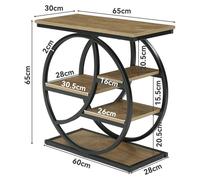 Table d'appoint étroite avec étagères - Table de chevet/table basse à 4 niveaux - Grande capacité de rangement - Design rectangulaire en bois - Idéale pour le salon et la chambre - Couleur olive