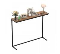 Table d'appoint étroite d'entrée,Console d'entrée,Table basse,Table derrière le canapé,Adaptée au hall,Marron/Blanc100*24*80cm