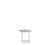 Table D'appoint Florence de New Works, Ø50, en Marbre Blanc Viola avec Cadre Blanc