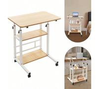 Table D'appoint for Ordinateur Portable,avec Étagère de Rangement À 2 Niveaux Chariot Tables D'appoint Stand Travail Bureau Portable Bureau Debout Acier au carbone