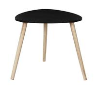 Table d'appoint forme triangulaire H40cm noire pieds en pin massif - KAREN