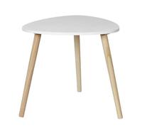 Table d'appoint forme triangulaire H46cm blanche pieds en pin massif - KAREN - ALTOBUY Blanc
