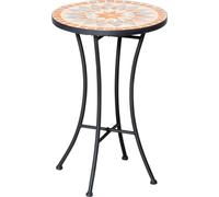 Table d'appoint Fortuna Lai Table de jardin Tabouret rond Ø35,5 cm Résistant aux intempéries Pour jardin, terrasse ou balcon Jaune et gris