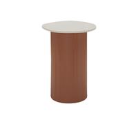 Mauro Ferretti Italian Design Table Basse Frankfurt Marble, MDF et marbre Artificiel, Rouge/Blanc, 35 x 37 x 53 cm
