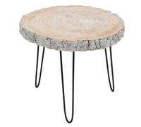 Table d'Appoint Gigogne Albo 58cm Gris & Naturel