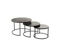 Lot de 3 Tables Gigognes Oxidize 80cm Noir