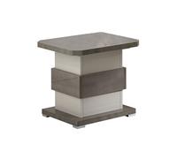 Table d'Appoint Gris Acier Metallisé et Gris Perle Mat - AUXANE -