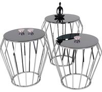 Table d'appoint grise moderne en métal