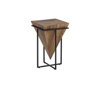 Table d'Appoint H.68cm Pyramide Inversée Bois Massif et Métal Noir - FINDY -