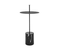 Table D'appoint Haute Calibre avec Poignée, Noir/marbre Noir