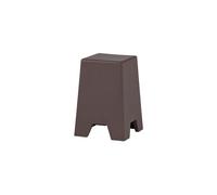 Table d'appoint haute fibre d'argile aspect béton marron Zina