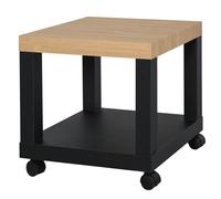 Table d'appoint - HOMCOM - roulante - moderne - étagère ouverte - 40 x 40 x 40 cm - bois naturel & noir