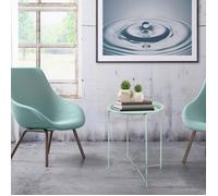 Table d'appoint - HOME DECO FACTORY - Pliable - Ajourée - Vert d'eau - 60 x 46 x 46 cm