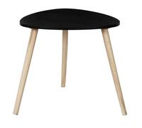 HOME DECO FACTORY - HD0497, Table d'appoint Triangulaire en Bois Noir Grand modèle, Design épuré et Moderne, Conçue pour Salon ou Bureau, Dimensions 48x46x48 cm, Couleur Noir