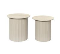 Table D'appoint - Home Deco Factory - Terra Nova - Gigogne - Blanc Et Beige