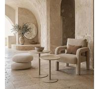 Paris Prix - Lot de 2 tables gigognes NOVYA rondes décor travertin