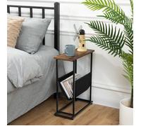 Table d'Appoint - HOOBRO - Table de Chevet Industrielle - Marron Rustique - Métal - 45x18x55 cm