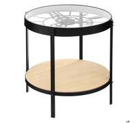 Table d'appoint horloge noir D51cm - Atmosphera Créateur d'intérieur