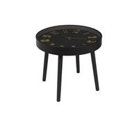Table d'Appoint Horloge Silencieuse Ø50cm Noir et Or - ORLAR -