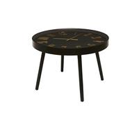 Table d'Appoint Horloge Silencieuse Ø70cm Noir et Or - ORLAR -