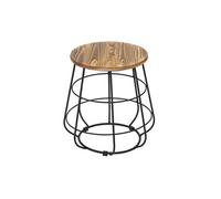 Table d'appoint HWC-A80, table de nuit, design industriel, bois véritable, Ø35cm Multicolore
