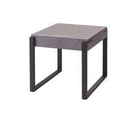 Table D'appoint Hwc-L53, Table Basse Table De Chevet Table De Salon, Métal 51x50x54cm Aspect Marbre Gris Gris