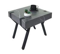 Table D'appoint Hwc-L54, Table Basse Table De Chevet Table De Salon, Fer Mdf 50x55x50cm Aspect Marbre Gris Gris