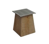 Table d'appoint HWC-L76b, Table de fleur, bois massif industriel certifié MVG 45x36x36cm, naturel avec aspect métal
