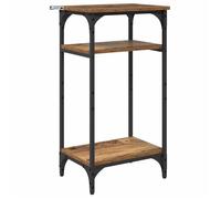 vidaXL Table d'appoint industrielle Bois ancien d'ingénierie 40x30x75, pieds réglables, 2 étagères