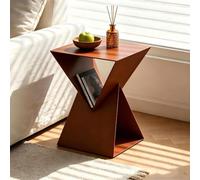 Table d'appoint Irrégulier,Bout de Canapé,Table à Café,Structure en Métal | Moderne Glamour for Salon,chambre À Coucher,Couloir,Bureau(Brown)