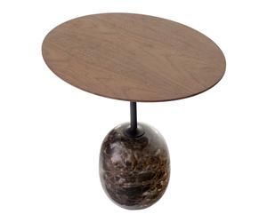 Table d'appoint Lato LN9 plateau noyer ovale WxHxD 50x45x40cm/with felt glides
