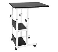 Table d'appoint légère, de lit médicalisé,Bureau Informatique, Bureau Gaming, Roulante Canapé pour Ordinateur Portable Hauteur Pliante avec 4 roulettes-60 * 40 * 76-86.5 cm-Noir