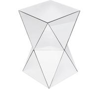 Kare Table d'appoint design de luxe en forme de triangle avec revêtement en verre miroir - Moderne glamour - Pour salon, chambre à coucher, couloir - 54 x 32 x 32 cm (H x l x P)