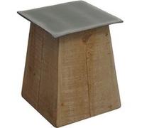 Table d'appoint HWC-L76b, Table de fleur, bois massif industriel certifié MVG 45x36x36cm, naturel avec aspect métal