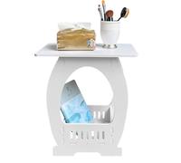 Table d'appoint - Meuble de chevet blanc, support latéral pour café | compartiment de rangement ouvert, design élégant et compact | Solution d'accent moderne pour salon, chambre à coucher, bureau