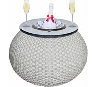 Table d'appoint Milano avec fonction de refroidissement et refroidisseur à boissons intégré en acier inoxydable | Table d'extérieur 3-en-1 pour jardin, terrasse et balcon | Résistante aux intempéries 