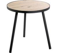 CarryHome Table d'appoint Miranda – Chêne et noir – H 52 x Ø 50 cm