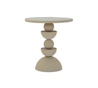 Mauro Ferretti – Table d'appoint Dune – miroir 42 cm – métal – crème
