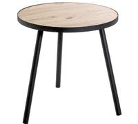 Table d'appoint moderne Azomor avec finition chêne et structure métallique noire, pour toutes les pièces